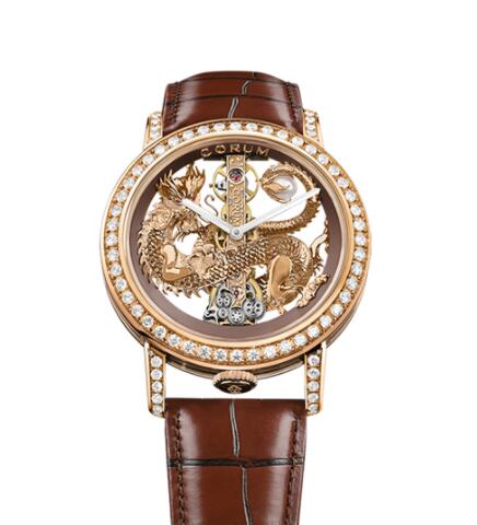 Review Copy Corum Golden Bridge 43 Rose Gold Dragon Diamonds Watch B113/03908 - 113.901.85/0F02 DR85R